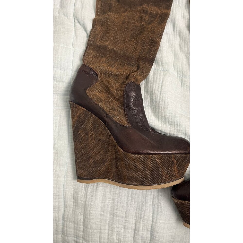 STUART WEITZMAN KNEE HIGH PLATFORM BOOTS - Picture 4 of 8